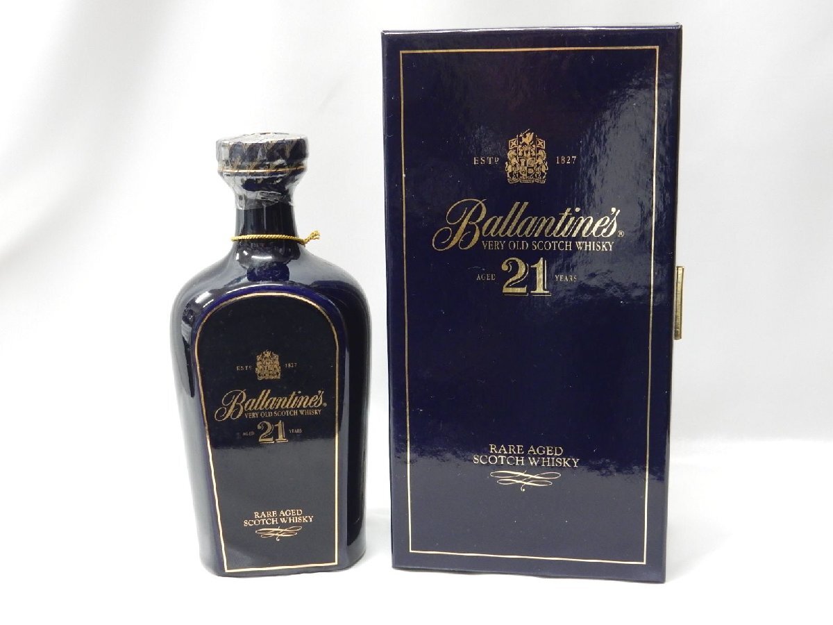 箱付【未開栓】バランタイン Ballantine's 21年 ウイスキー ベリーオールド 青陶器 700ml 43% スコッチ【古酒】お酒_画像2