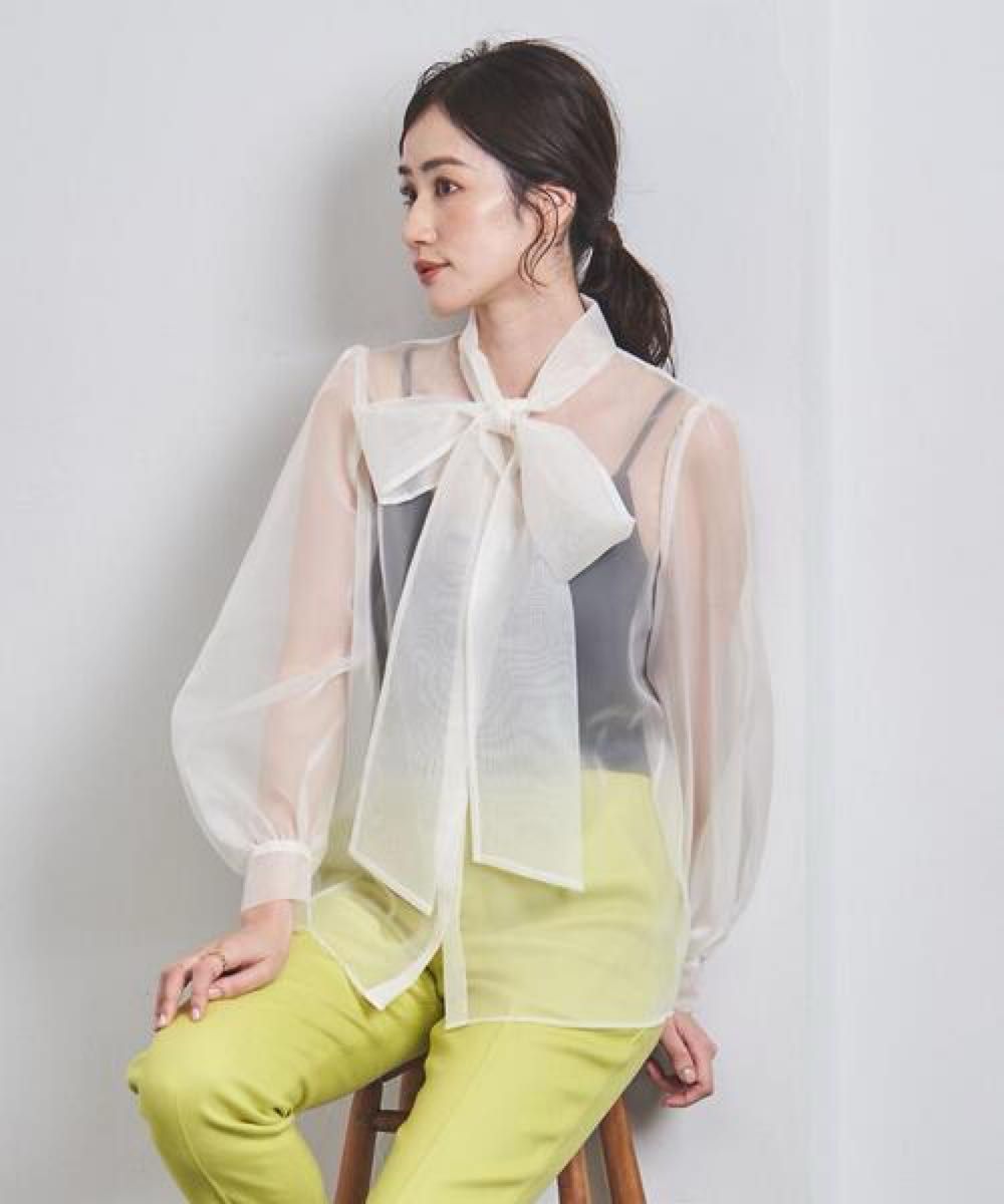 UNITED ARROWS オーガンジー リボンボウタイ ブラウス S|Yahoo UNITED ARROWS オーガンジー リボンボウタイ ブラウス S|Yahoo