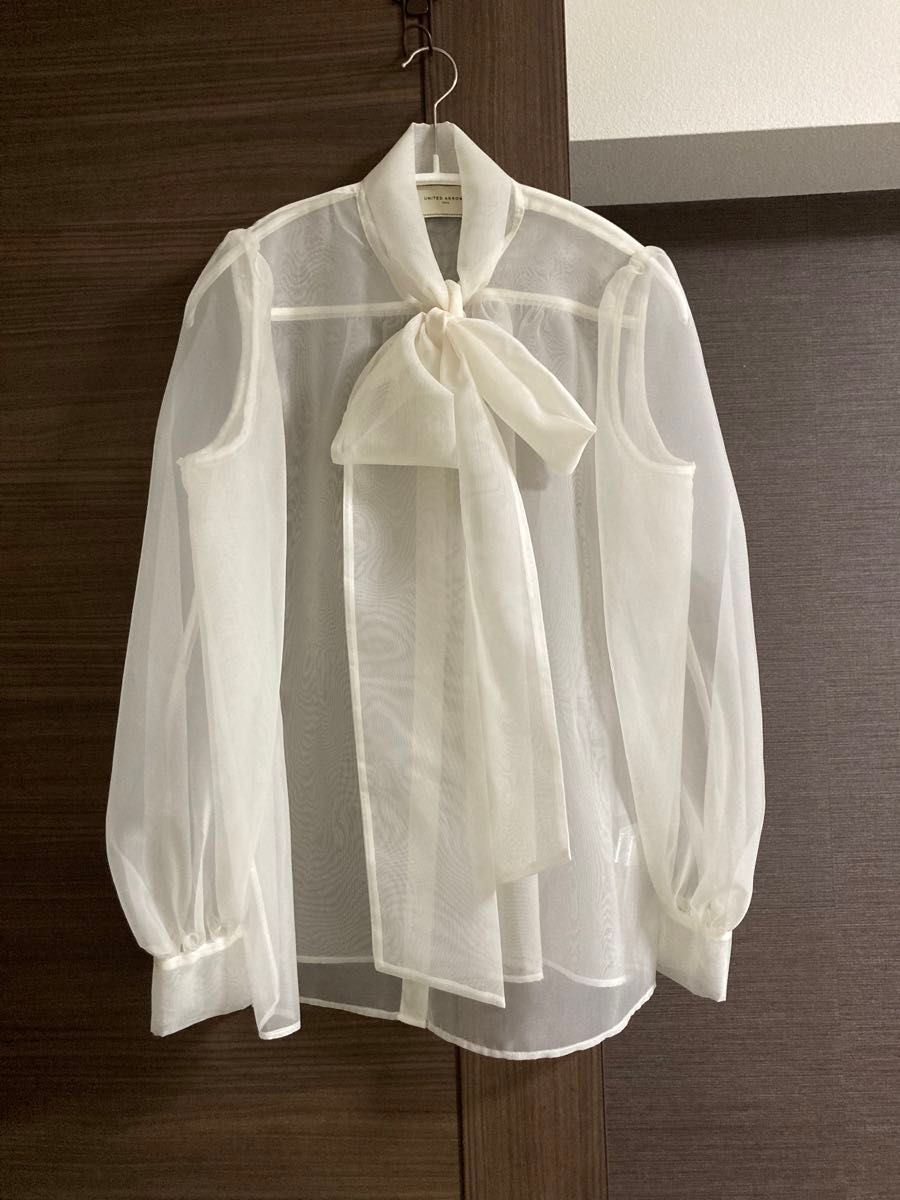 UNITED ARROWS オーガンジー リボンボウタイ ブラウス S|Yahoo UNITED ARROWS オーガンジー リボンボウタイ ブラウス S|Yahoo