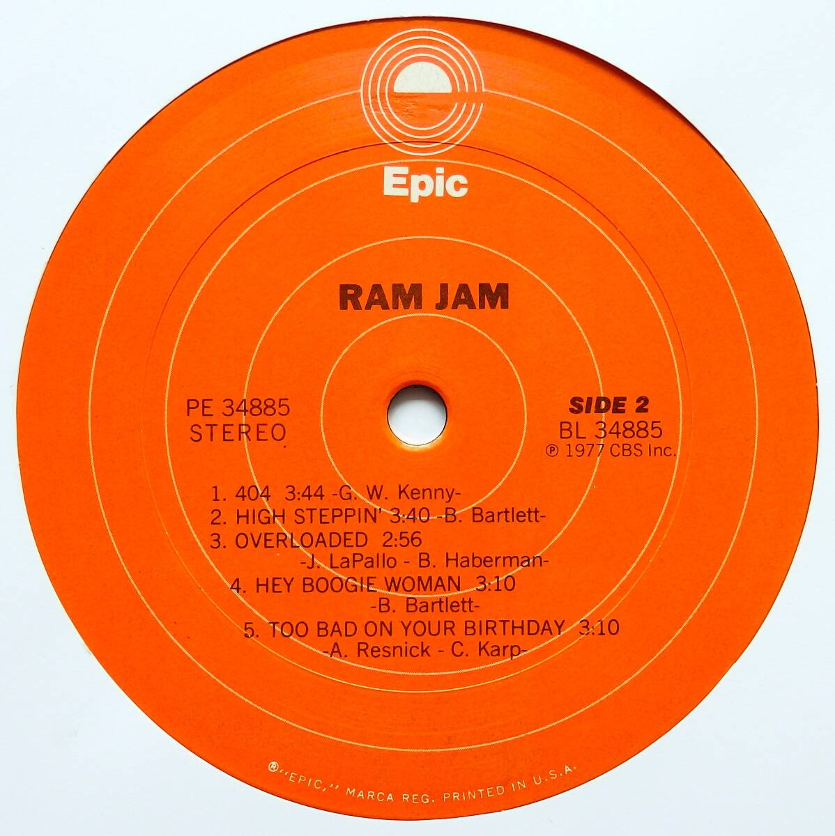【1977年1st/USオリジナル盤（サンタマリアプレス）/保存状態良好】 RAM JAM / Ram Jamの画像4