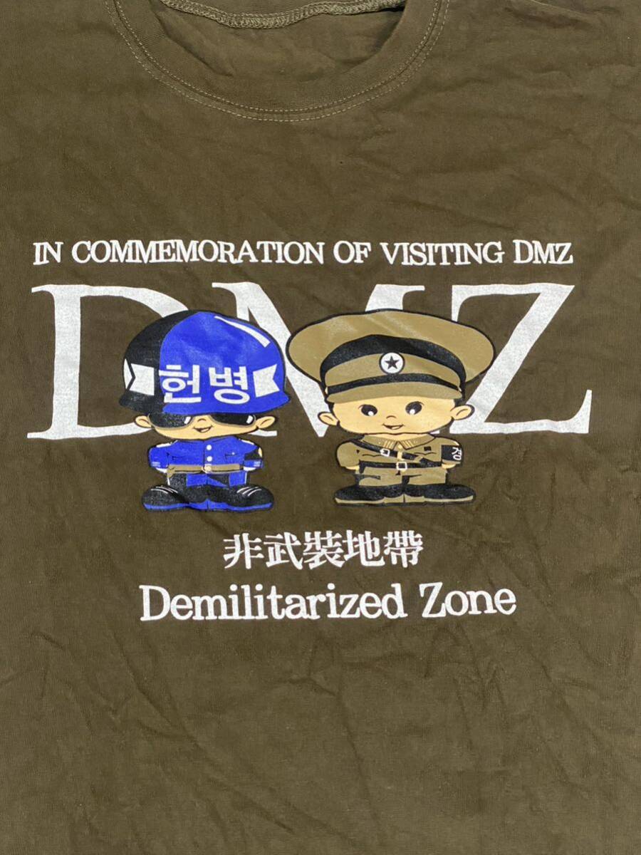沖縄米軍放出品 DMZ Tシャツ 韓国軍 朝鮮 非武装地帯 OKINAWA MARINES 古着 USMC サバゲー ミリタリー 半袖(16-34)の画像2