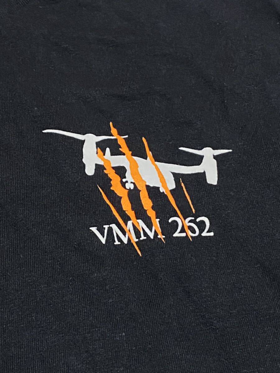 米軍放出品 VMM-262　Tシャツ　BLACK 　USMC サバゲー　ミリタリー 半袖(19-10)_画像2