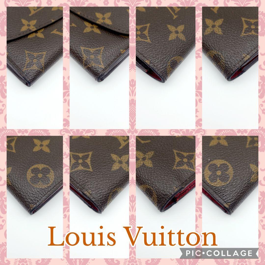 美品 Louis Vuitton ルイヴィトン モノグラム 長財布 ポルトフォイユ エミリー フューシャ 赤 M60697_画像8