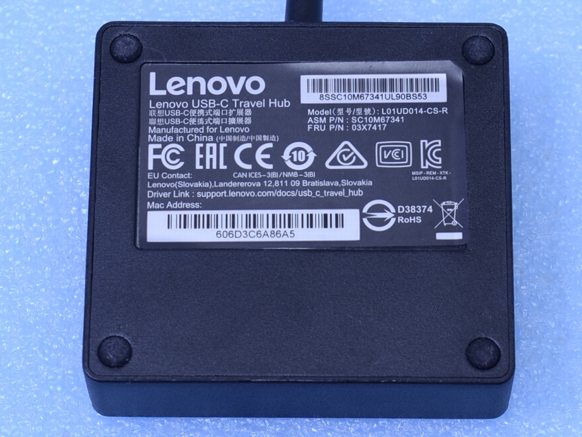 Surface Pro等でも使える デュアルディスプレイ/高速有線LAN Lenovo USB-C Travel Hub Type-C 4-in-1_画像4