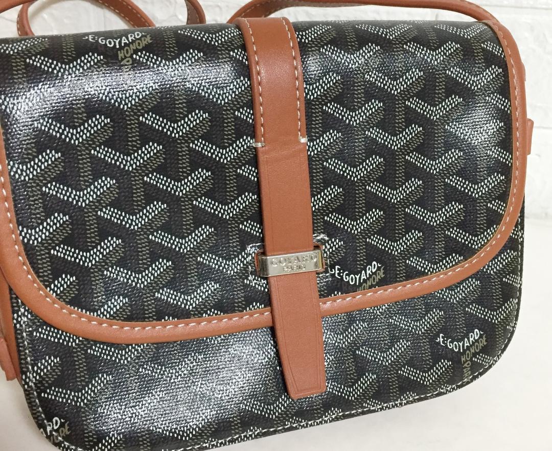 no22866 美品 GOYARD ゴヤール フランス製 ベルヴェデールPM 総柄 PVC 斜め掛けショルダー バッグ ポシェット_画像3