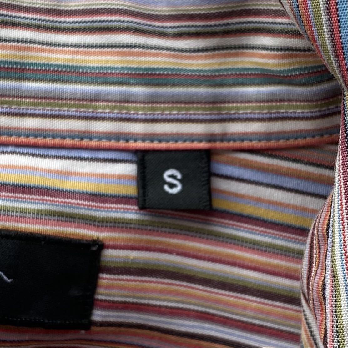『マルチストライプ』Paul Smith LONDON ポールスミスロンドン 長袖シャツ ドレスシャツ メンズ Sサイズ マルチカラー 日本製 コットン素材_画像10