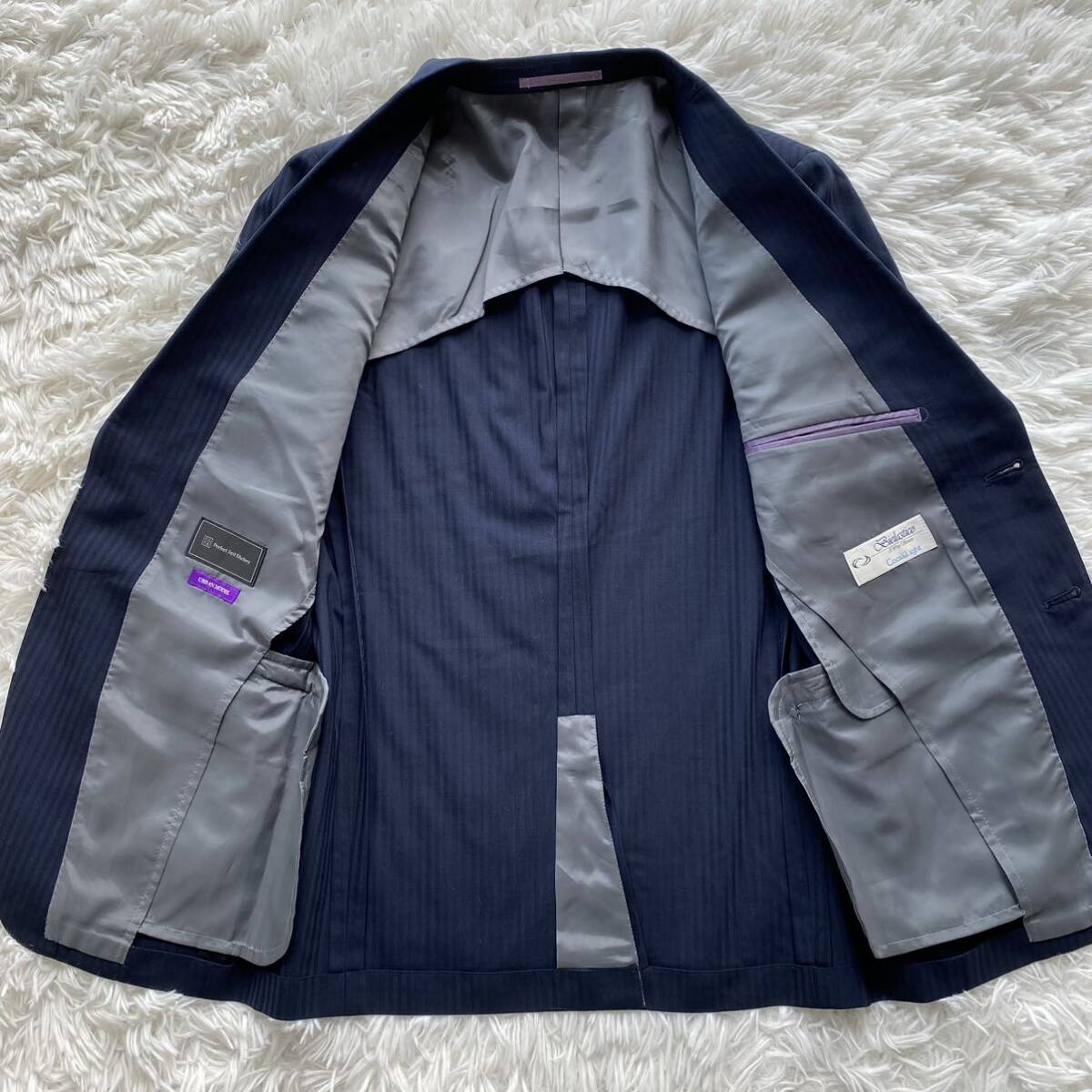 P.S.FA Perfect Suit FActory スーツ セットアップ 黒 ブラック S 88-74-165 Y4 パーフェクトスーツファクトリー BIELASTICO『COOL&LIGHT』_画像5