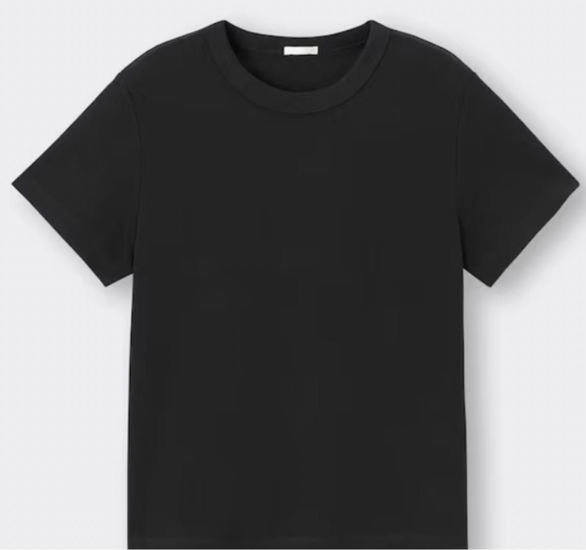 G U 半袖Tシャツ 黒　コットンスムースクルーネックT(半袖)  