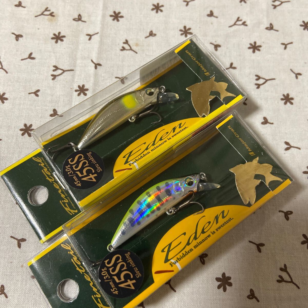 新品未開封2個セット　メジャークラフト　ファインテール・エデン　Eden 45SS LASER CHART YAMAME MEKKI AYU 45mm 3.0g_画像2