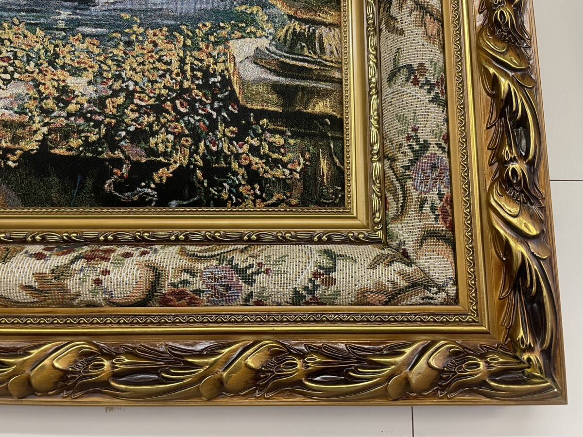 絵画 ガゼホのある庭 フランス・ゴブラン織り使用 キャンバス 額絵 風景画 名画 アート アートパネル パネルアート ウォールアート 壁飾り