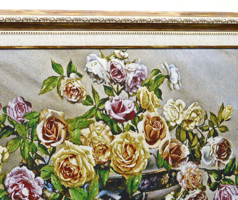 絵画 バラのゴブラン額絵 ゴブラン織り キャンバス 額絵 風景画 絵画 バラのゴブラン額絵 ゴブラン織り キャンバス 額絵 風景画