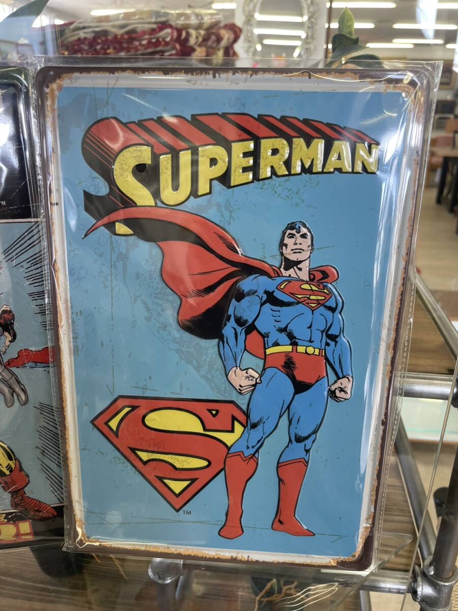 スーパーマン　ブリキパネル　レトロ　アメリカン　SUPERMAN　MARVEL　パネルアート　アートパネル　アメコミ　アメリカンコミック　USA_画像1