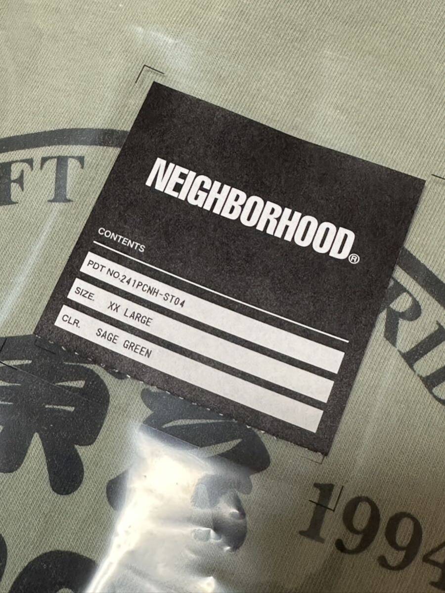 試着のみ レアSIZE 24SS NEIGHBORHOOD ネイバーフッドNH.TEE SS-4 SAGE GREEN XXL Tシャツ _画像4