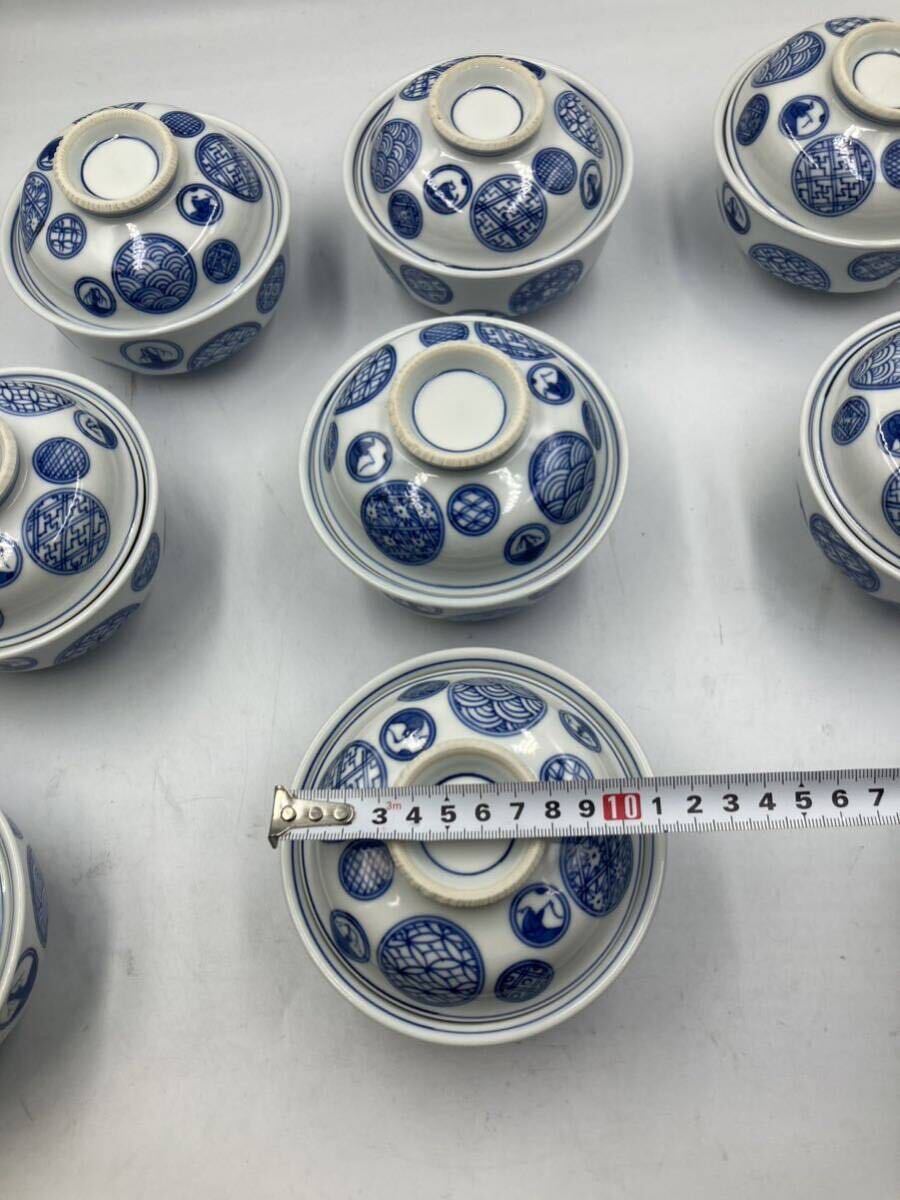  blue and white ceramics cover thing summer plate hand ..10 customer Japan cooking . stone cooking temperature thing cover thing 