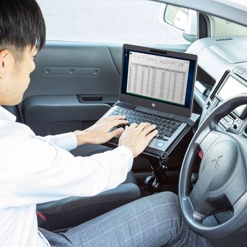 車載用ノートパソコン台 車内にノートパソコンを固定できる、ノートパソコンスタンド CAR-SPHLD1 サンワサプライ 送料無料 新品_画像4