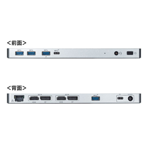 USB Type-C専用ドッキングステーション HDMI/DisplayPort対応・PD対応 4Kに対応 サンワサプライ USB-CVDK6 新品 送料無料_画像5