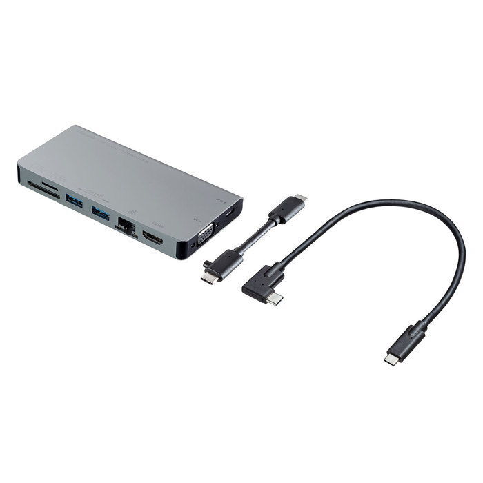 USB Type-C ドッキングハブ（VGA・HDMI・LANポート・カードリーダー搭載） サンワサプライ USB-3TCH13S2 新品 送料無料_画像1