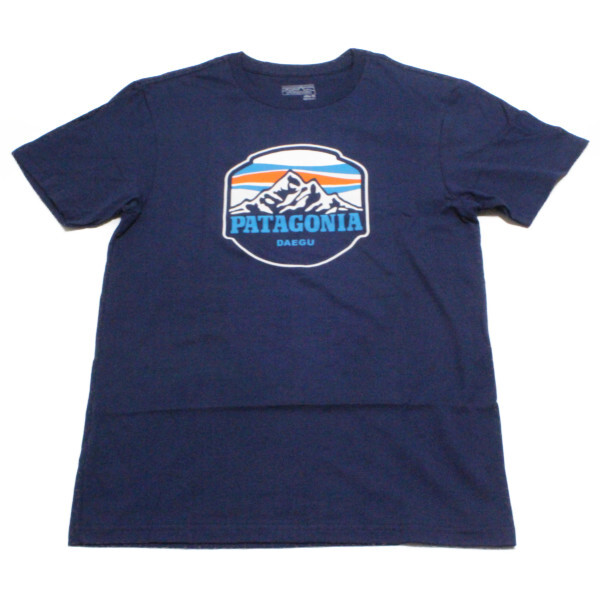 海外限定 パタゴニア M パウダーピークス LW コットン Tシャツ テグ 韓国 限定 紺 PATAGONIA POWDER PEAKS TAEGU 大邱 ご当地 店舗 新品