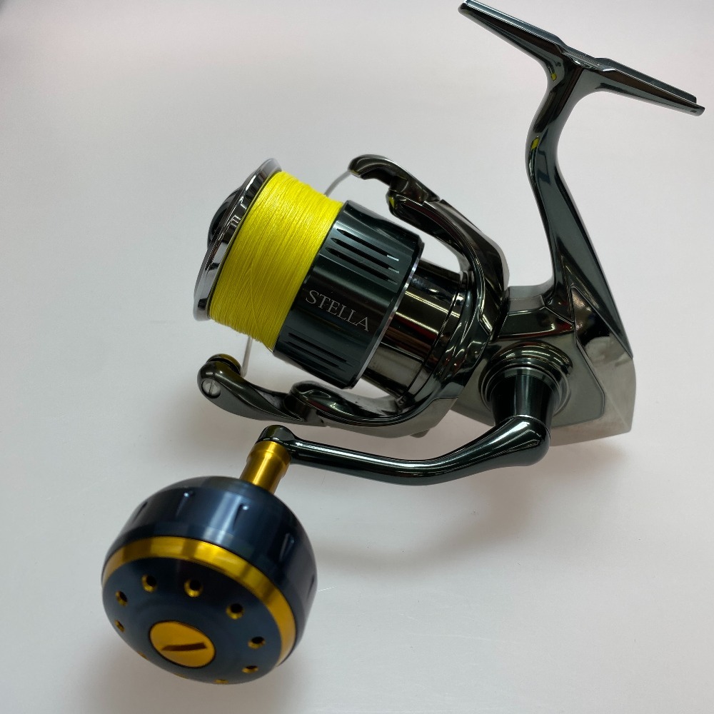 §§ SHIMANO シマノ スピニングリール 22ステラ 4000XG 夢屋ハンドルノブ、DRESSスタンド付/純正有 043962 傷や汚れあり_画像6