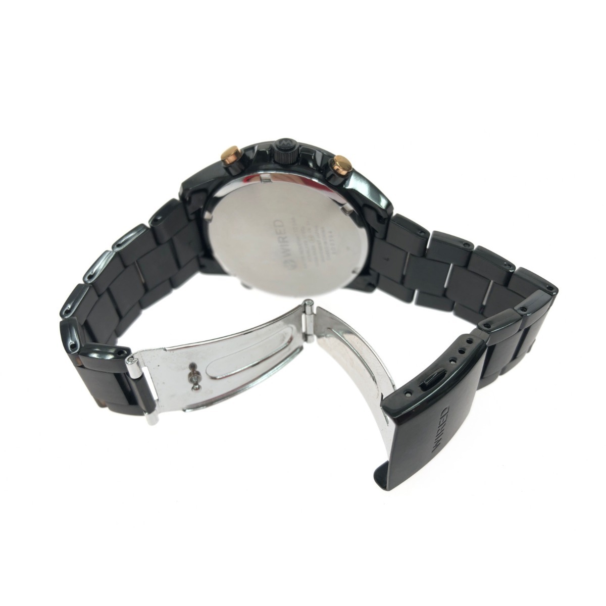 VV SEIKO Seiko мужские наручные часы кварц хронограф VK68-KX20 черный заметная царапина . загрязнения нет 