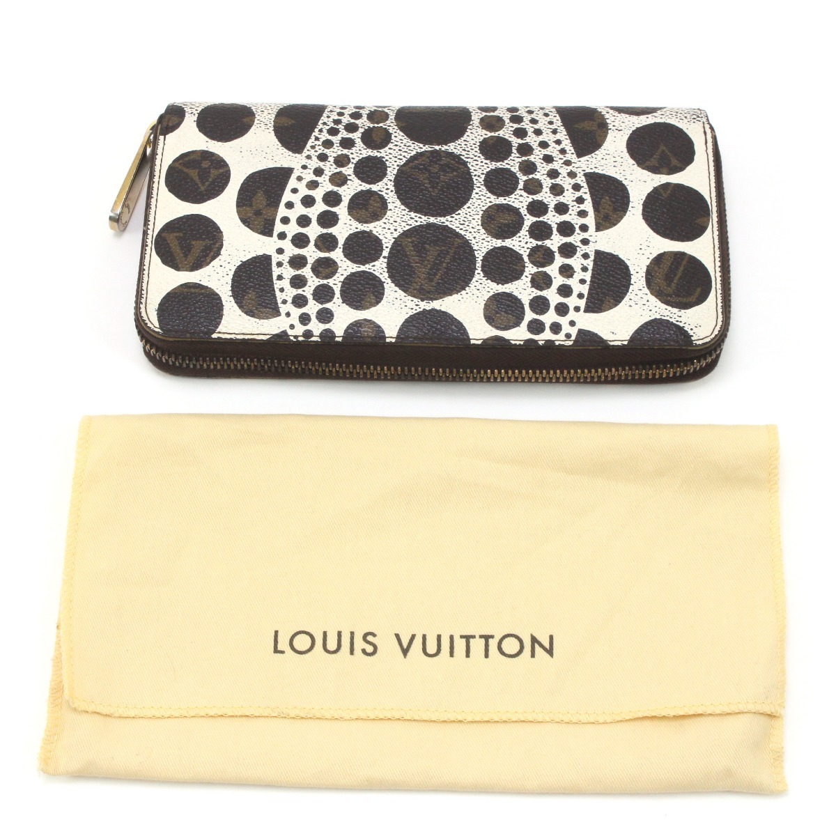 $$ LOUIS VUITTON ルイヴィトン モノグラム 草間彌生 ジッピーウォレット M60447 傷や汚れあり_画像2