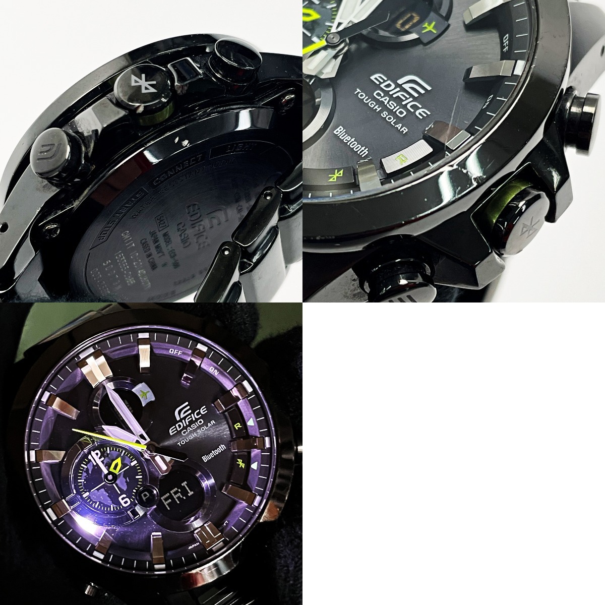 ☆☆ CASIO カシオ EDIFICE ECB-500DC-1AJF ブラック デジアナウォッチ ソーラー充電 ステンレススチール メンズ 腕時計 傷や汚れあり_画像8