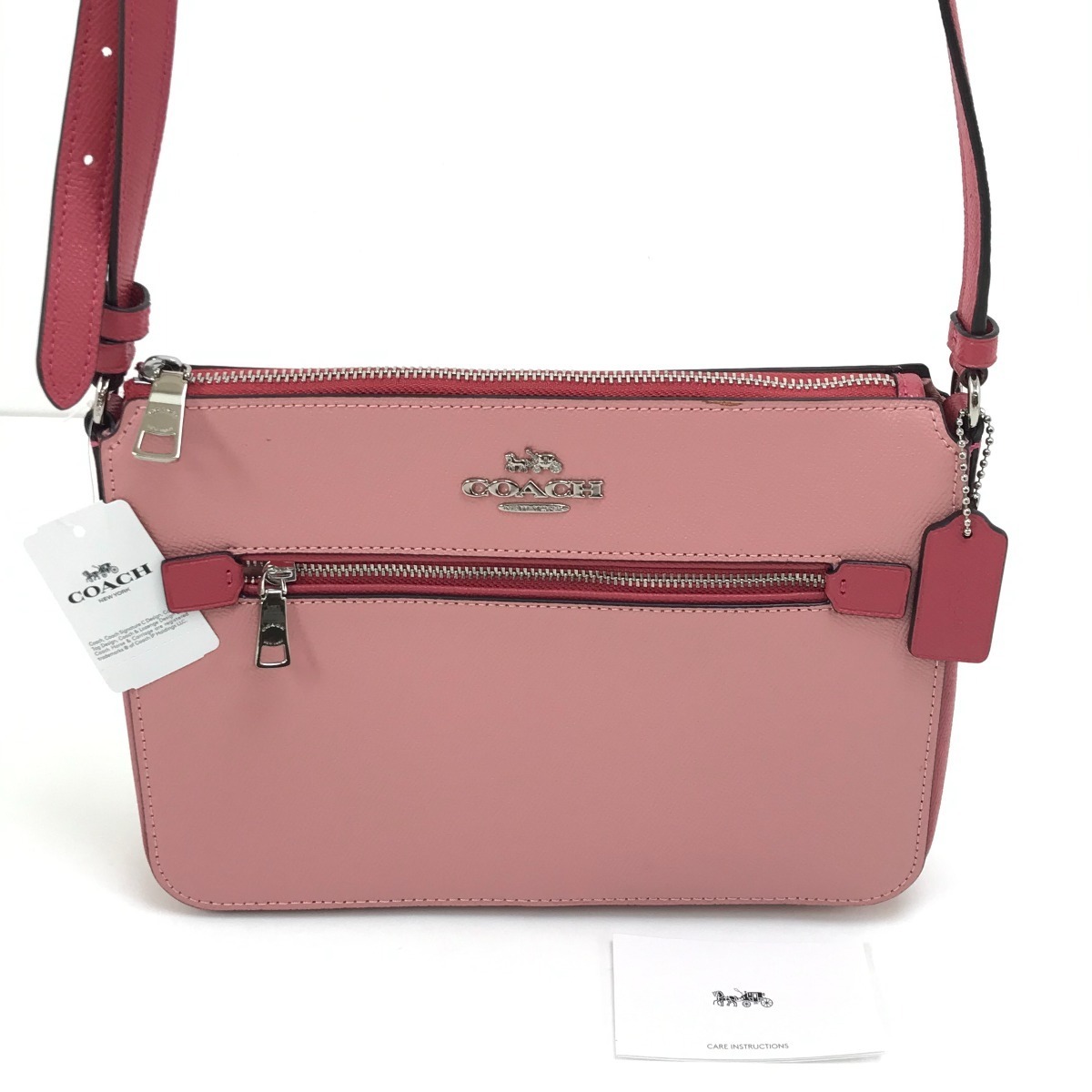 $$ COACH コーチ ショルダーバッグ 91149 ピンク 目立った傷や汚れなし_画像2