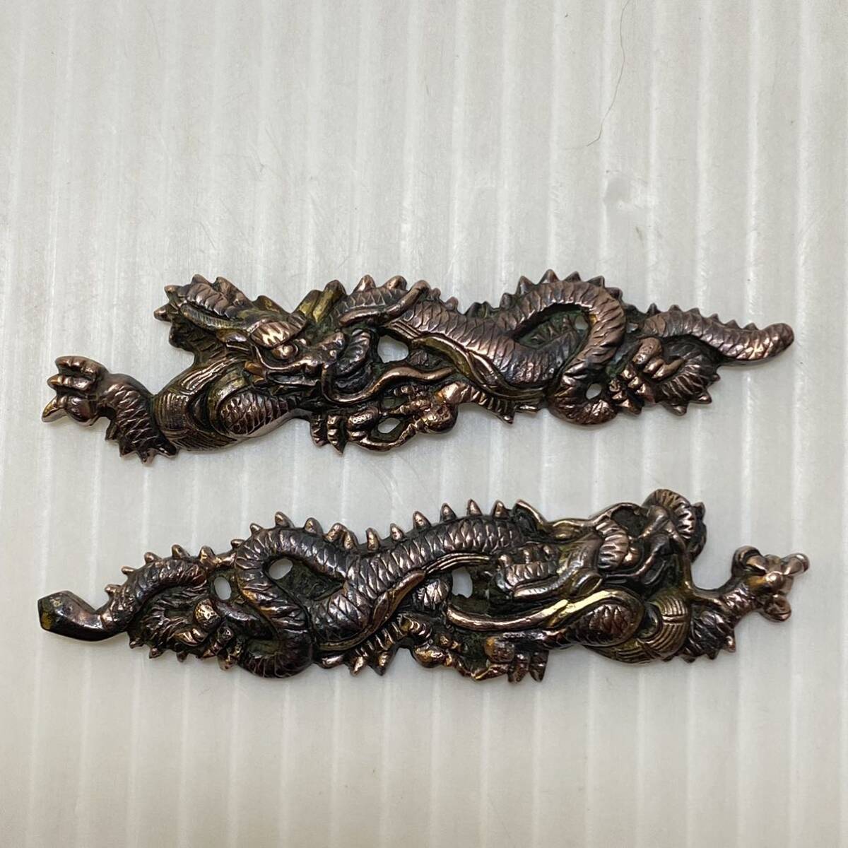  sword fittings eyes . less . dragon copper Japanese sword pattern gold . era thing antique antique Vintage collection 