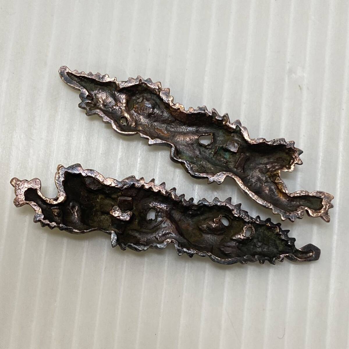  sword fittings eyes . less . dragon copper Japanese sword pattern gold . era thing antique antique Vintage collection 