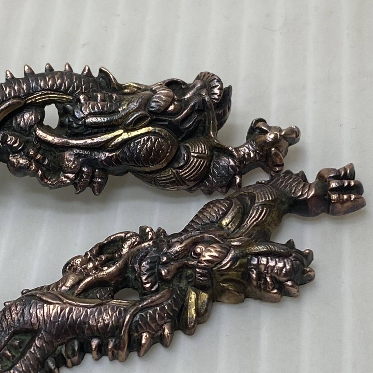 sword fittings eyes . less . dragon copper Japanese sword pattern gold . era thing antique antique Vintage collection 