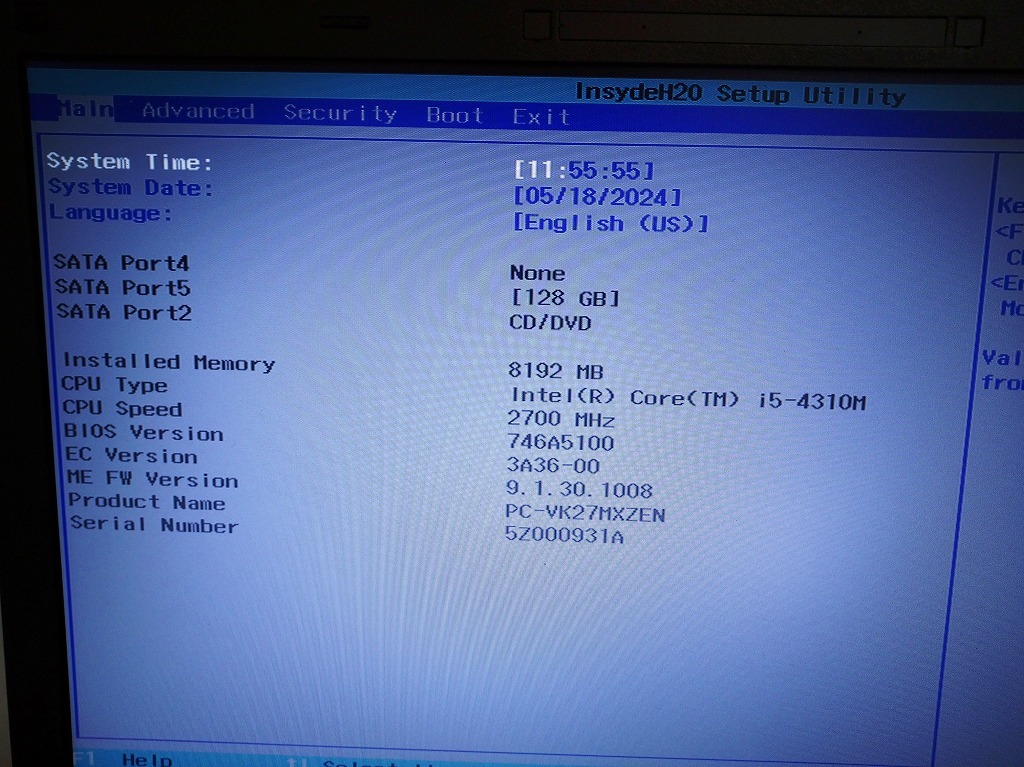 高速 (学習やオフィス環境を快適に) NEC VersaPro VK27MX-N core i5-4310M 2.70Ghz SSD128G Mem8G Win11pro 23H2 (中古 再生品)