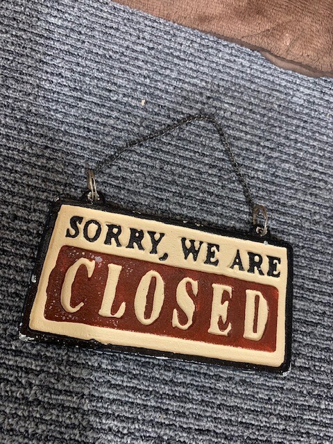 ★金属製店頭プレート★OPEN★CLOSE★営業表示★中古品★両面開店閉店プレート★欠け・傷あります★_画像3