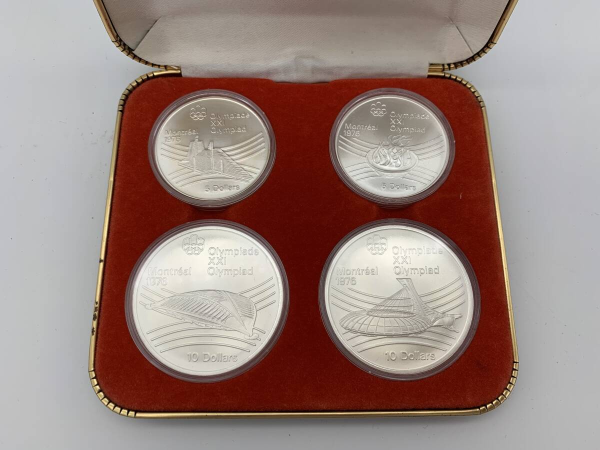 [ б/у товар ]montoli все Olympic памятная монета устойчивый комплект 1976 год Elizabeth женщина .5 доллар ×2 листов 10 доллар ×2 листов Elizabeth Ⅱ