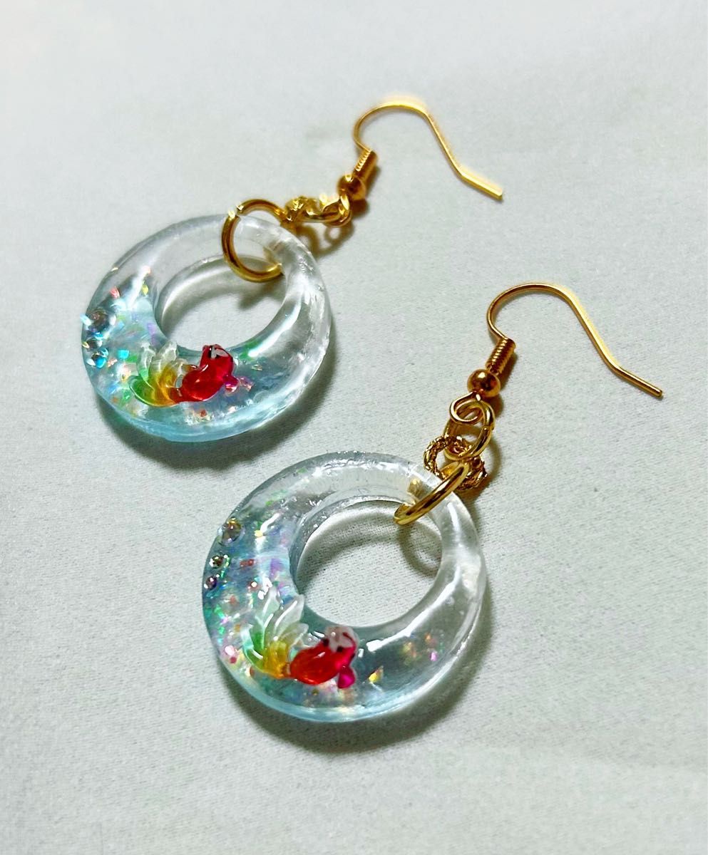 ハンドメイド.¨金魚ピアス