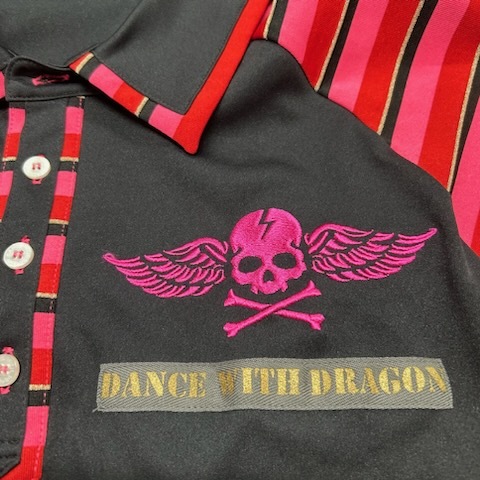 Dance With Dragon ダンスウィズドラゴン メンズポロシャツ ゴルフウェア 黒_画像4