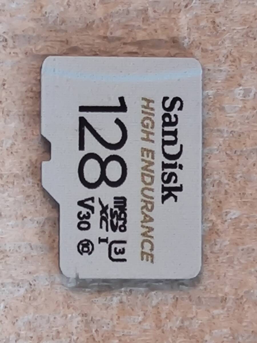 SanDisk High Endurance　microSDカード SDXC128GB 高耐久モデル U3 100MB/s 　使用頻度少_画像1