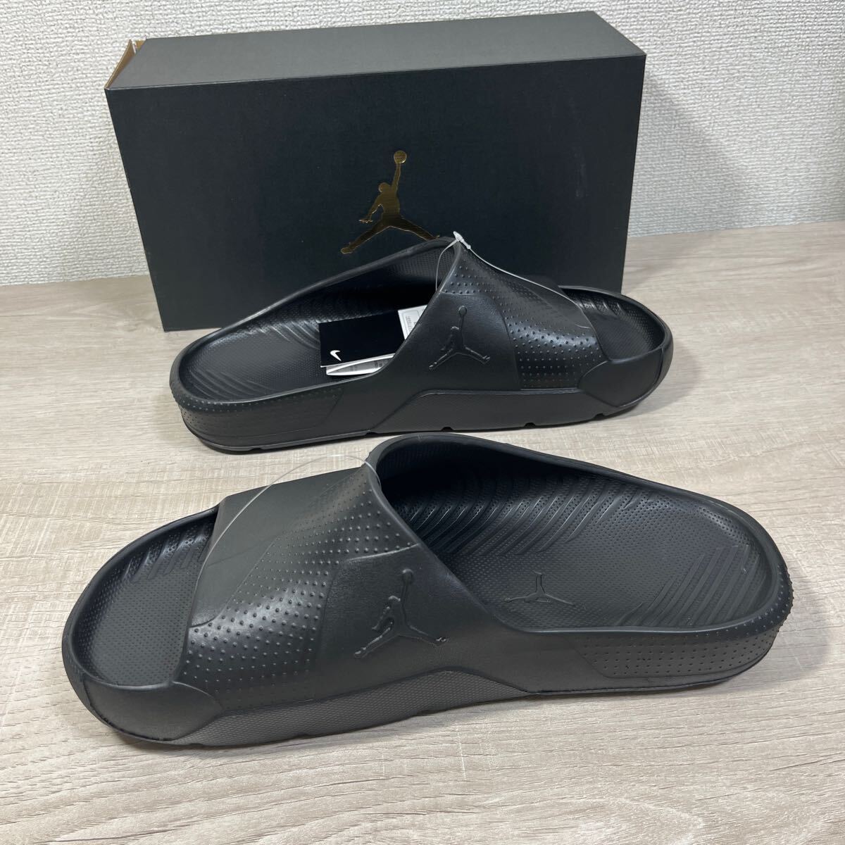 1円スタート売切り 新品未使用 JORDAN POST SLIDE ジョーダン ポスト スライド ブラック 26cm 完売品 タグ・箱付き サンダル ミュールの画像4