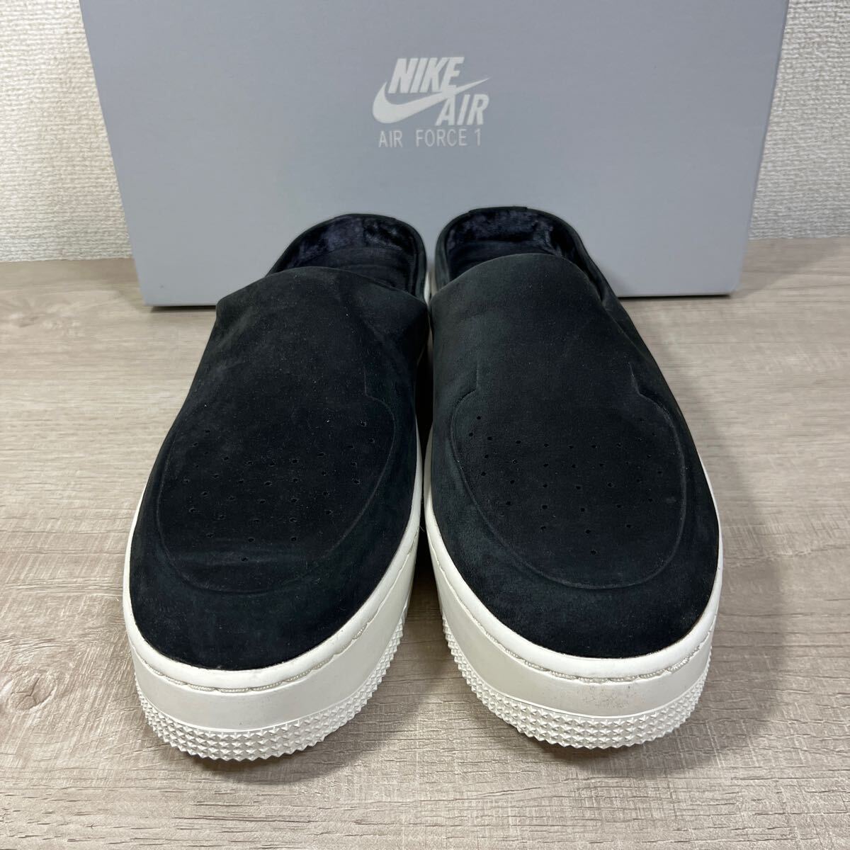 1円スタート売切り 新品未使用 NIKE AIR FORCE 1 LOVER ナイキ エアフォース 1 ラバー スリッポン サンダル ミュール ブラック 黒 27cm_画像2