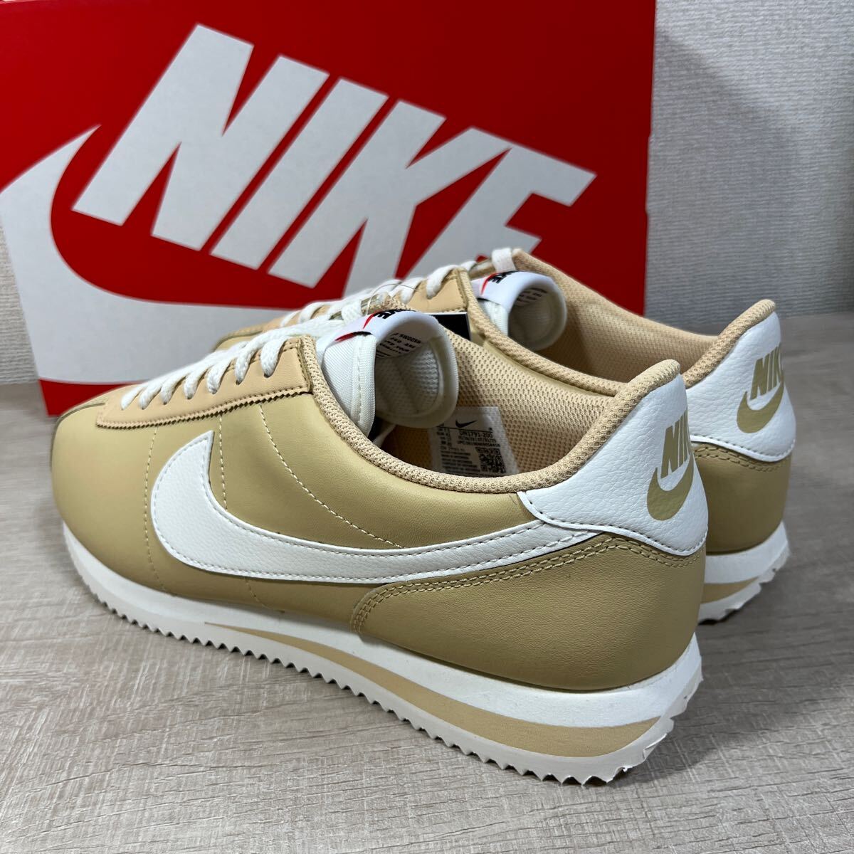 1円スタート売切り 新品未使用 NIKE CORTEZ ナイキ コルテッツ スニーカー 定番 ホワイト ベージュ 27cm レザー 完売品_画像6