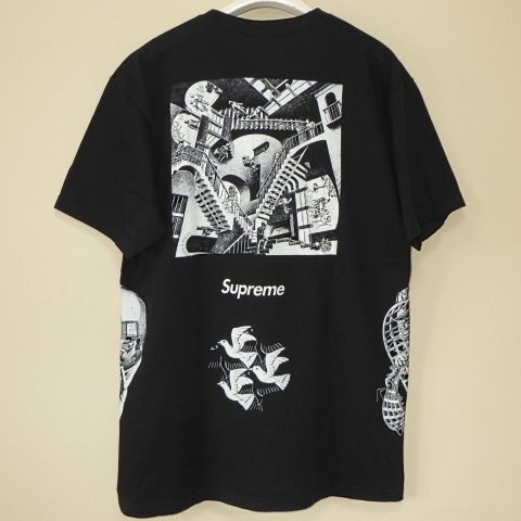 ☆ 17SS Supreme シュプリーム M.C. Escher Collage Tee MC エッシャー コラージュ Tシャツ box logo ボックスロゴ (ブラック黒L)EDN_画像2