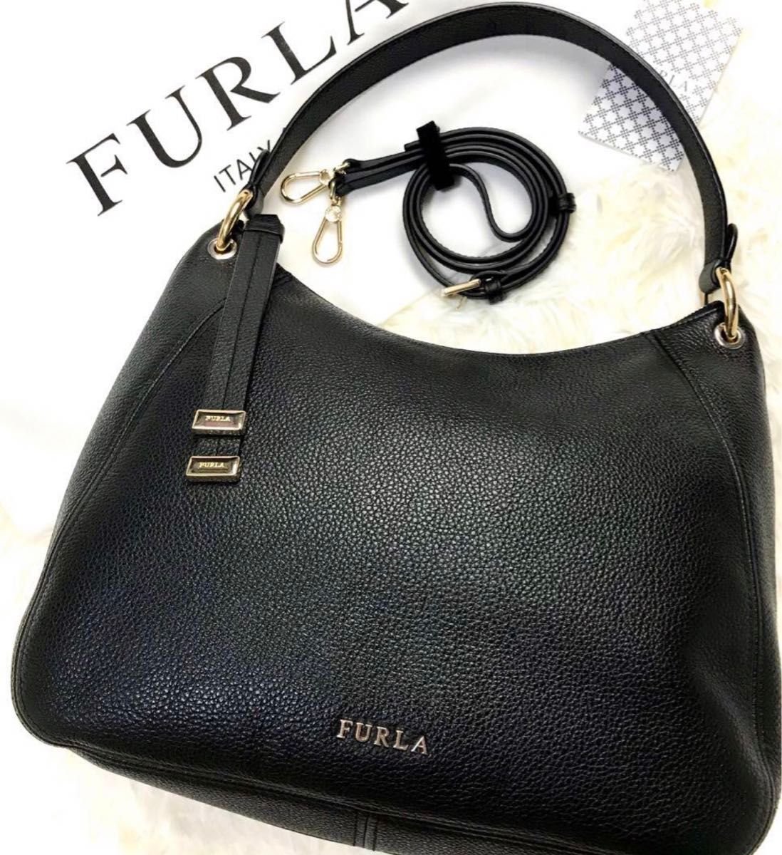 FURLA 2wayショルダーバッグ 黒 - バッグ FURLA 2wayショルダーバッグ 黒 - バッグ