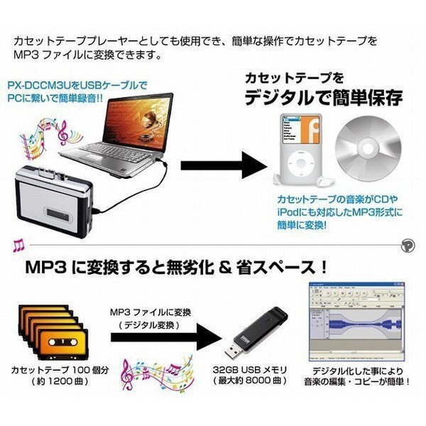 MP3 conversion digital converter cassette tape exclusive use UW100