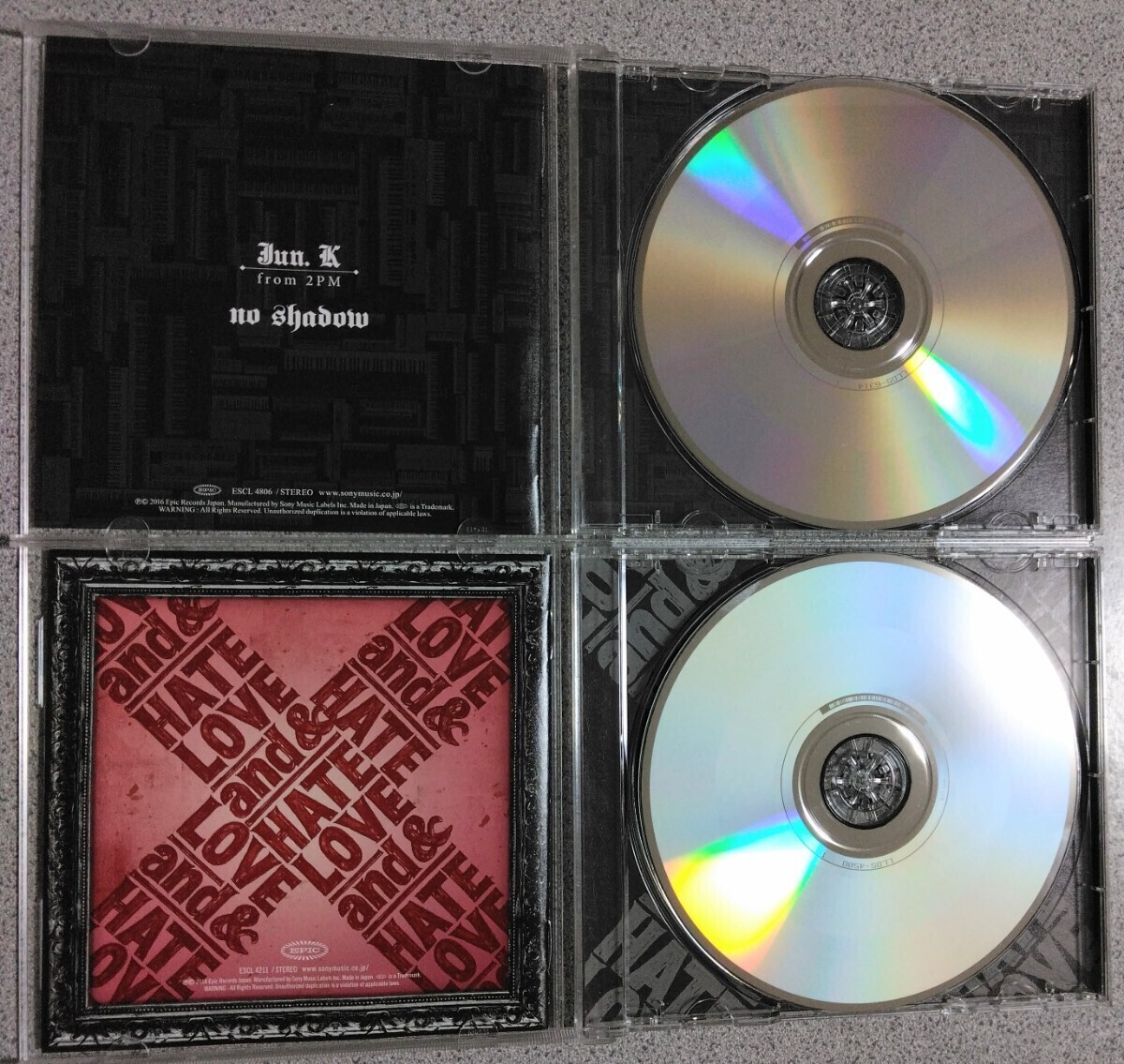 美品【匿名配送・送料込み】JUN.K FROM 2PM 『LOVE & HATE』1st 通常盤CD 2014/05、『No SHADOW』3rd 通常盤CD 2016/12、2枚セット SONY_画像6