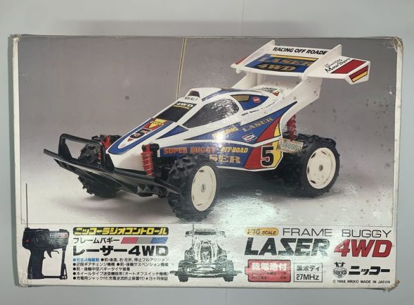 [昭和レトロ] ニッコーラジオコントロール 1/16 フレームバギー レーザー４WD (動作確認済み)の画像1