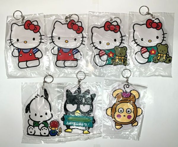  Sanrio fastener case 7 piece set (5 kind assortment ) [ Hello Kitty 2 kind,po chaco, Bad Badtz Maru, Osaru no Monkichi ]