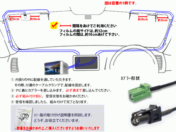 PG13F GPS一体型 フィルム 高感度 高品質 AVIC-ZH07 AVIC-ZH0007 カロッツェリア HF201 アンテナコード セット 地デジ ワンセグ 車_画像3