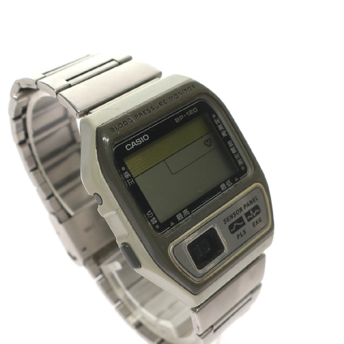 1 иен старт CASIO Casio кровяное давление часы .- мужские наручные часы BP-120 QZ цифровой Vintage retro Pal s измерительный прибор работоспособность не проверялась 