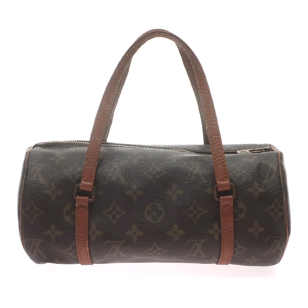 1円スタート LOUIS VUITTON ルイヴィトン 旧パピヨン26 M51366 モノグラム ハンドバッグ ミニボストンバッグ 筒型 ブラウン レディース_画像2