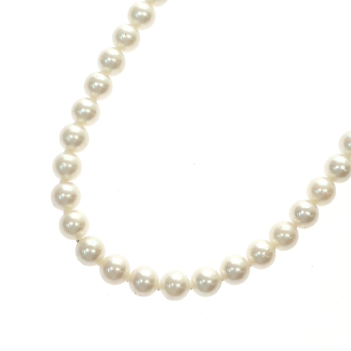 1円スタート 美品 アコヤ真珠 ネックレス 43粒 43P 9.00-9.50mm 大粒 pearl 金具 SILVER シルバー ジュエリー レディース NGLソーティング_画像1