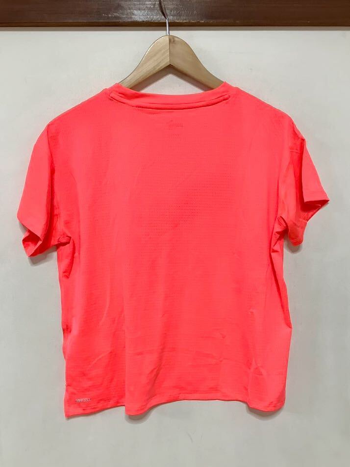 ふ1370 PUMA RUNNING プーマ ランニング メッシュ半袖Tシャツ レディース S ピンク ロゴプリント_画像2